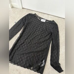 Gucci Sheer Black Lace Top